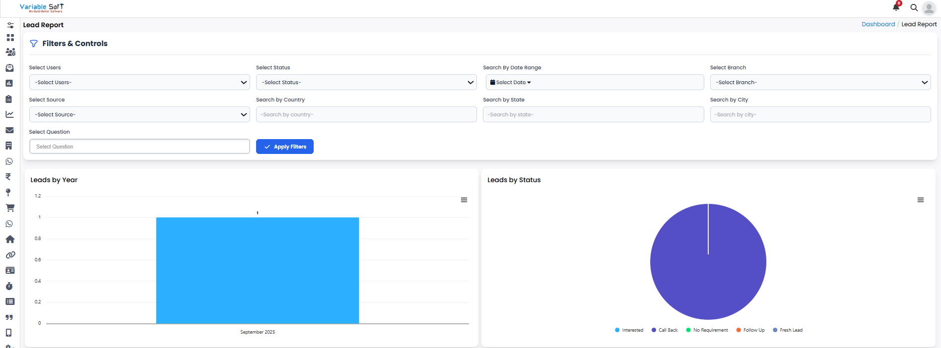 Lead follow-up report in VSCRM