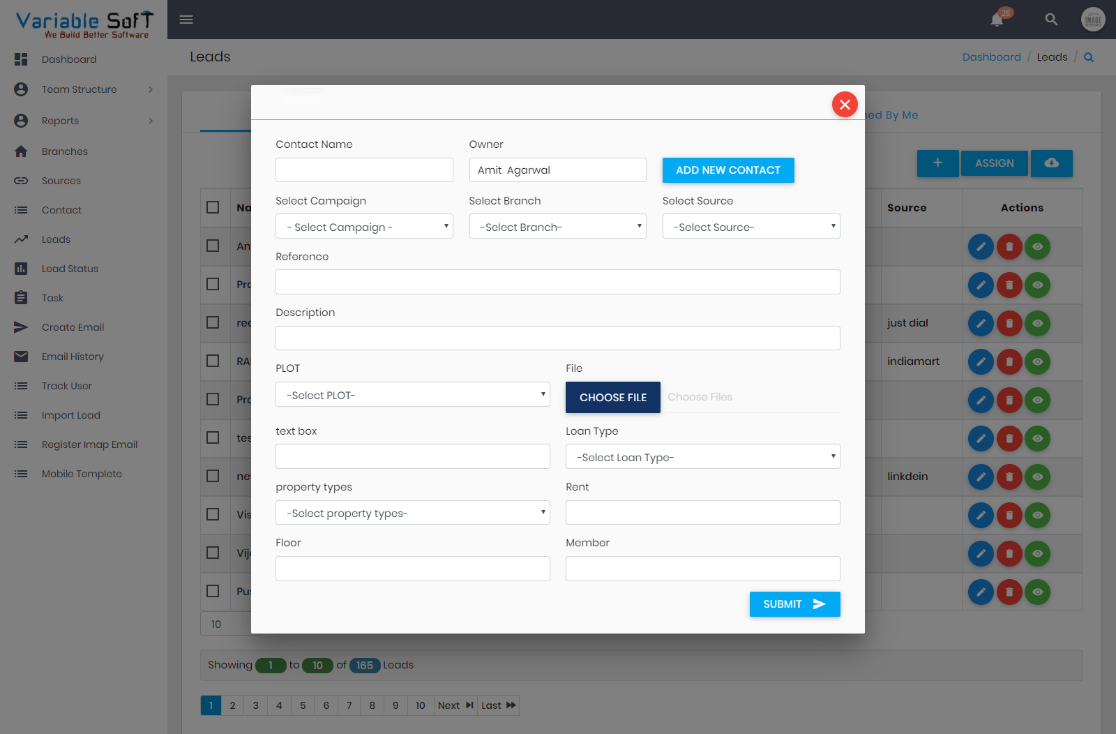 VS CRM Loan Management Screenshot